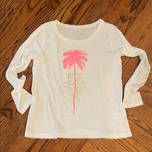 Lilly Pulitzer girls palm tree graphic tee sz L 8/10